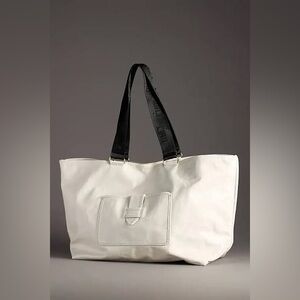 Clare V Bateau White Leather Tote Bag
